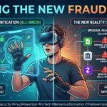 A split-panel illustration contrasting traditional authentication showing all-green login checks against behavioral analysis flagging an unusual QuickBooks to Zelle transfer, the pattern behind business impersonation fraud.